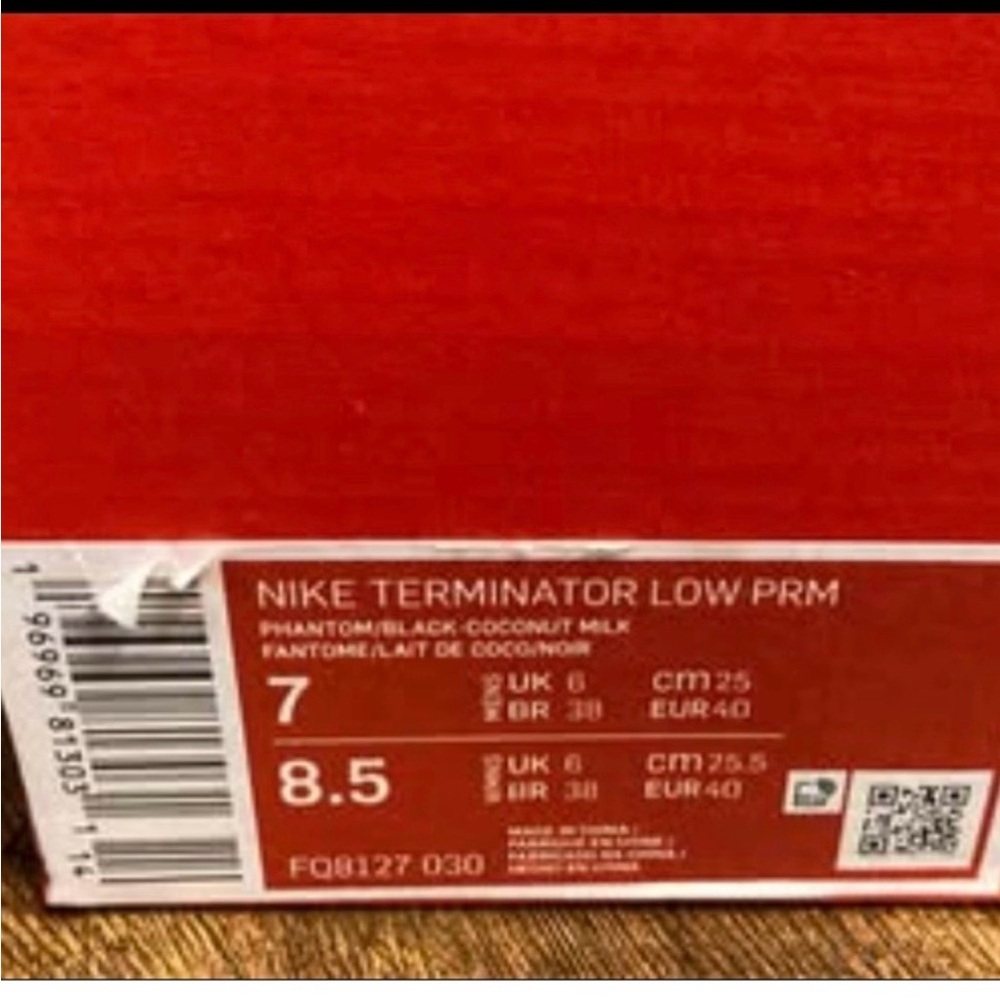 NIKE TERMINATOR LOW PRM Lowtop Black|white Men’s size 7 Womens size 8.5 - Picture 8 of 8